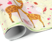 Liefde en kussen Giraffes Cadeaupapier (Rol Hoek)