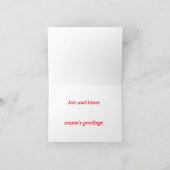 Liefde en kussen seizoen groeten bedankkaart (Binnen)