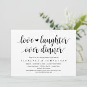 Liefde en lachen over bruiloftsrepetitie kaart (Staand voorkant)