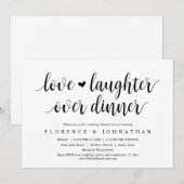 Liefde en lachen over bruiloftsrepetitie kaart (Voorkant / Achterkant)