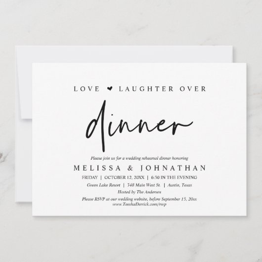 Liefde en lachen over eten, weduwen en repetitie kaart (Voorkant)