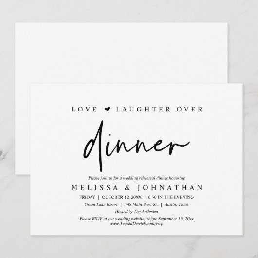 Liefde en lachen over eten, weduwen en repetitie kaart (Voorkant / Achterkant)