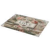 LIEFDE en lagen van bloemen snijplank (Hoek)