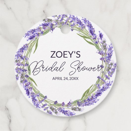 Liefde en Lavendel | Elegant bloemig Vrijgezellenf Bedankjes Labels (Achterkant)