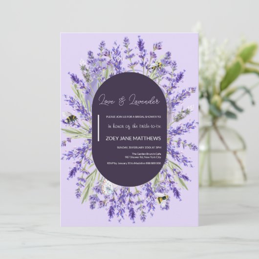 Liefde en Lavendel | Elegant bloemig Vrijgezellenf Kaart (Staand voorkant)