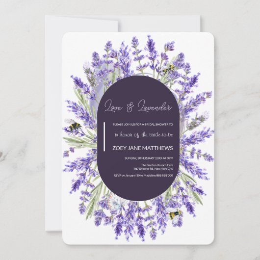 Liefde en Lavendel | Elegant bloemig Vrijgezellenf Kaart (Voorkant)