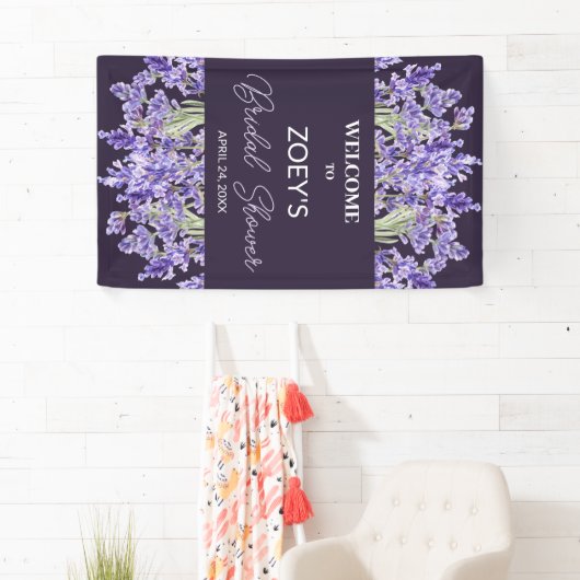 Liefde en Lavendel | Elegant bloemig Vrijgezellenf Spandoek (Insitu)