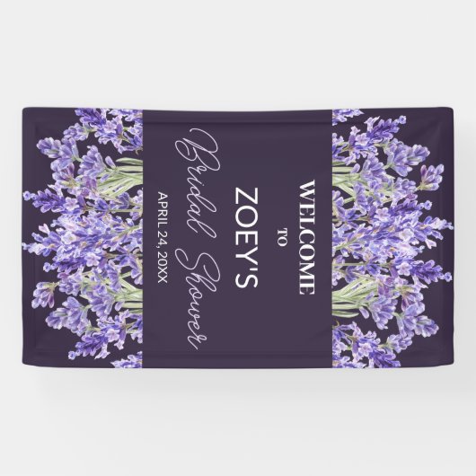 Liefde en Lavendel | Elegant bloemig Vrijgezellenf Spandoek (Horizontaal)
