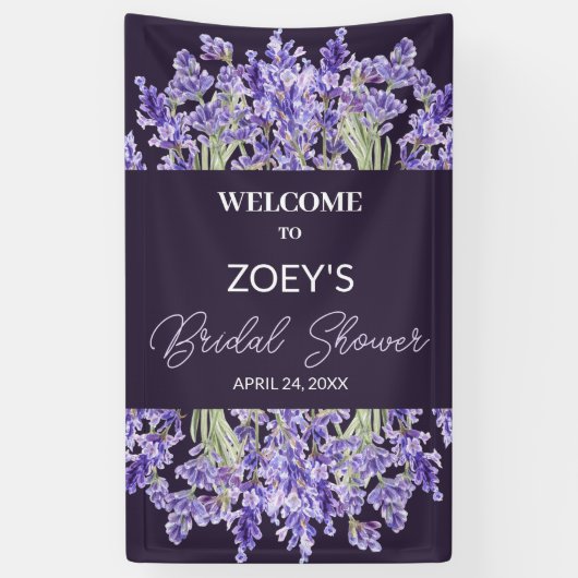 Liefde en Lavendel | Elegant bloemig Vrijgezellenf Spandoek (Verticaal)