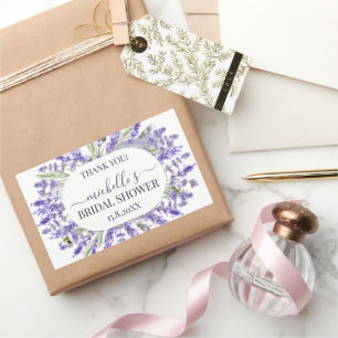 Liefde en Lavendel Elegante bloemige bedank favo Rechthoekige Sticker