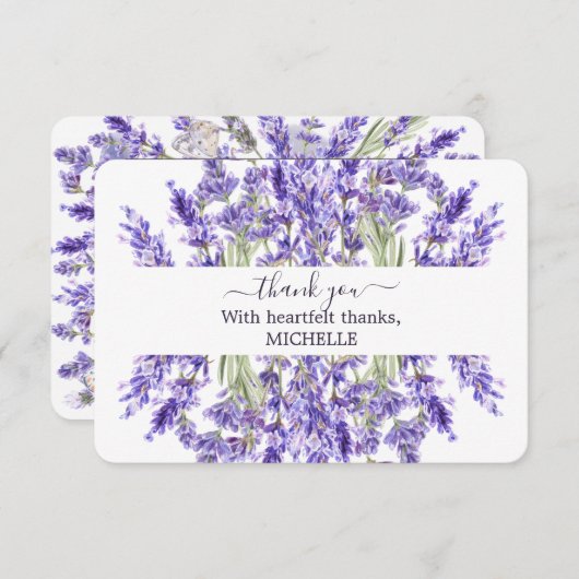 Liefde en Lavendel | Elegante Trouw Bruidskaart Be Bedankkaart (Voorkant / Achterkant)
