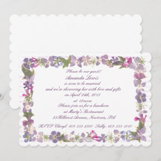 Liefde en lavender kaart (Voorkant / Achterkant)