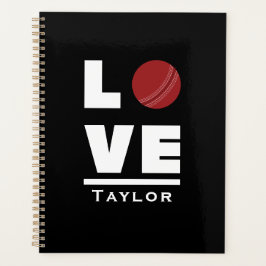 Liefde en leef cricket sport fan eigen naam planner
