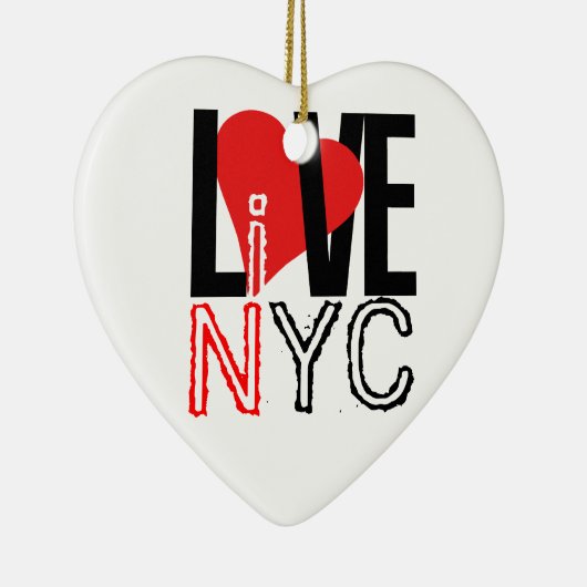 Liefde en leef in NYC Heart Ornament Black White (Rechts)