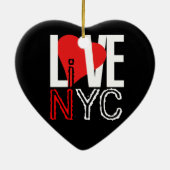 Liefde en leef in NYC Heart Ornament Black White (Achterkant)