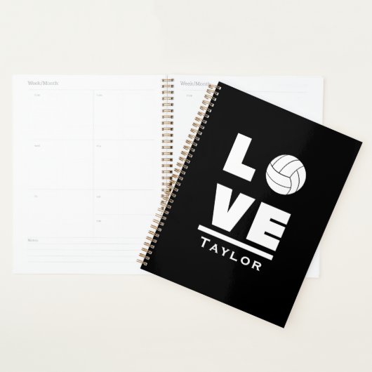 Liefde en Leef Volleybal Sport Fan Aangepaste Naam Planner (Display)