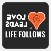 Liefde en leven v2a vierkante sticker (Voorkant)