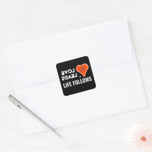 Liefde en leven v2a vierkante sticker