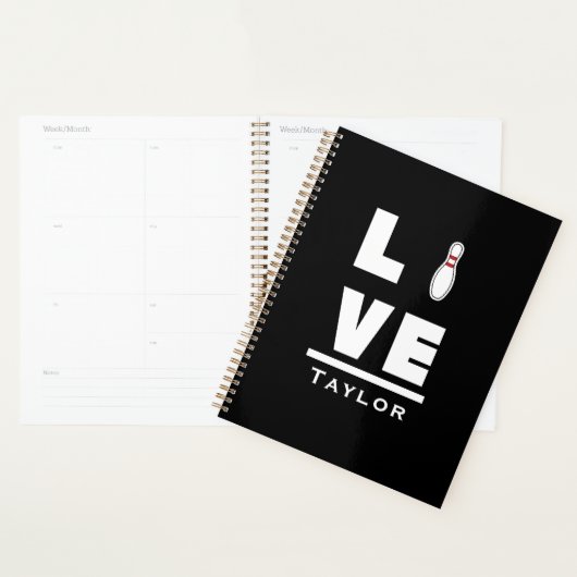 Liefde en levende tenpin Bowling Bowler Sports Fan Planner (Display)