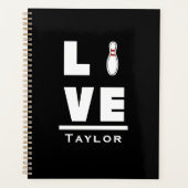 Liefde en levende tenpin Bowling Bowler Sports Fan Planner (Voorkant)