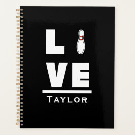 Liefde en levende tenpin Bowling Bowler Sports Fan Planner