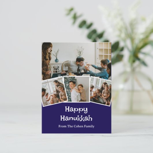 Liefde en Licht | Chanoeka familie foto Collage Feestdagenkaart (Staand voorkant)