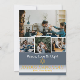 Liefde en Licht | Chanoeka familie foto Collage Feestdagenkaart