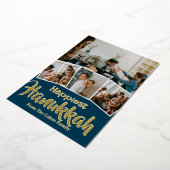 Liefde en Licht | Chanoeka familie foto Collage Folie Feestdagenkaart (Gedraaid)