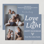 Liefde en Licht | Chanoeka familie fotocollage Feestdagenkaart (Voorkant / Achterkant)