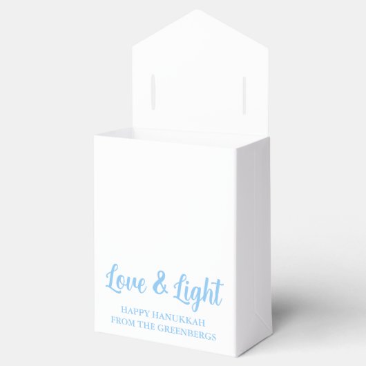 Liefde en Licht Chanoeka Menorah Custom Party Bedankdoosjes (Geopend)