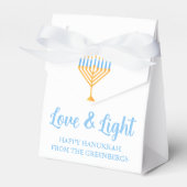 Liefde en Licht Chanoeka Menorah Custom Party Bedankdoosjes (Voorkant Zijde)