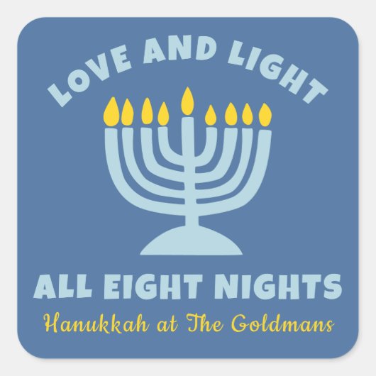 Liefde en licht - de acht nachten van Chanoeka Vierkante Sticker (Voorkant)