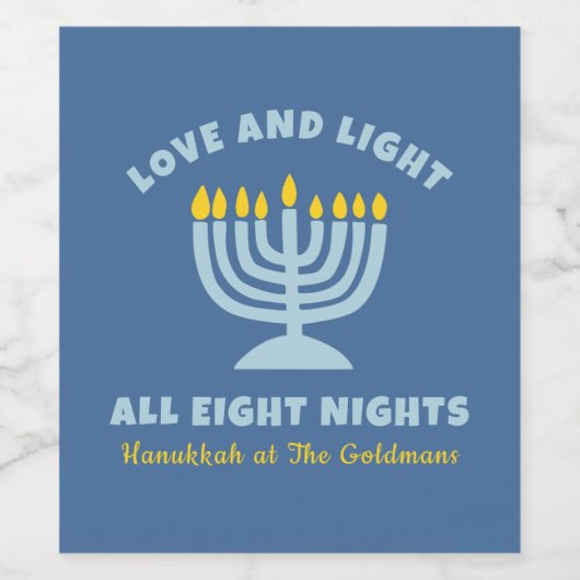 Liefde en licht - de acht nachten van Chanoeka Wijn Etiket (Enkel label)