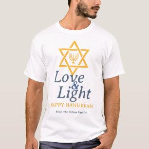 Liefde en Licht Eenvoudige Chanoeka familie T-shirt