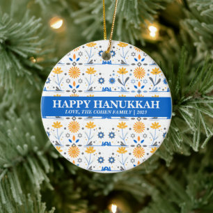 Liefde en Licht Eenvoudige Elegante Chanoeka fam Keramisch Ornament