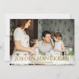 Liefde en Licht | Eenvoudige Hanukkah familie foto Feestdagenkaart