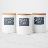 Liefde en licht | Faux-Folie Lovely Bokeh Hanukkah Voedselcontainer Etiket (Flessen)
