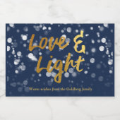 Liefde en licht | Faux-Folie Lovely Bokeh Hanukkah Voedselcontainer Etiket (Enkel label)