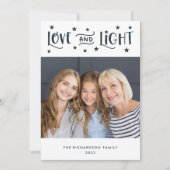 Liefde en licht | Foto en Stars Hanukkah Feestdagenkaart (Voorkant)