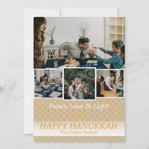 Liefde en Licht Hanukkah familiefoto Collage Feestdagenkaart