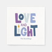 "Liefde en Licht" Happy Chanoeka Custom Servet (Voorkant)