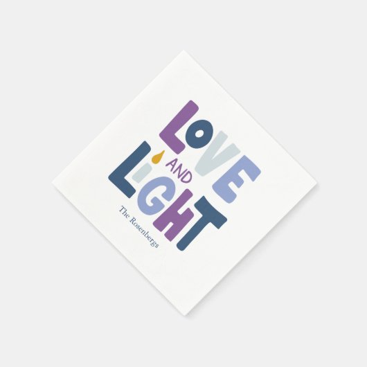 "Liefde en Licht" Happy Chanoeka Custom Servet (Hoek)