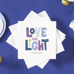 "Liefde en Licht" Happy Chanoeka Custom Servet<br><div class="desc">Speciaal ontwerp van Hanukkah.</div>