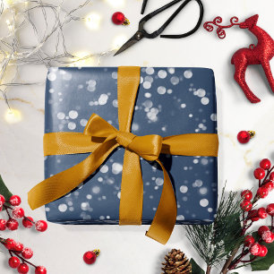 Liefde en licht   Lovely Navy Blue Bokeh Hanukkah Cadeaupapier