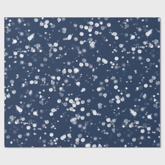 Liefde en licht | Lovely Navy Blue Bokeh Hanukkah Cadeaupapier (Vlak)