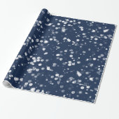 Liefde en licht | Lovely Navy Blue Bokeh Hanukkah Cadeaupapier (Uitgerold)