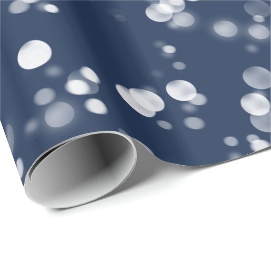 Liefde en licht | Lovely Navy Blue Bokeh Hanukkah Cadeaupapier (Rol Hoek)