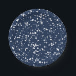 Liefde en licht | Lovely Navy Blue Bokeh Hanukkah Papieren Bordje<br><div class="desc">Een schattig Chanoeka-ontwerp,  met een mooie bokeh-verlichting</div>