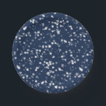 Liefde en licht | Lovely Navy Blue Bokeh Hanukkah Papieren Bordje<br><div class="desc">Een schattig Chanoeka-ontwerp,  met een mooie bokeh-verlichting</div>