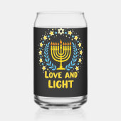 Liefde en Licht Menorah Joodse Chanoeka Vakantie Blikvorm Glas (Voorkant)